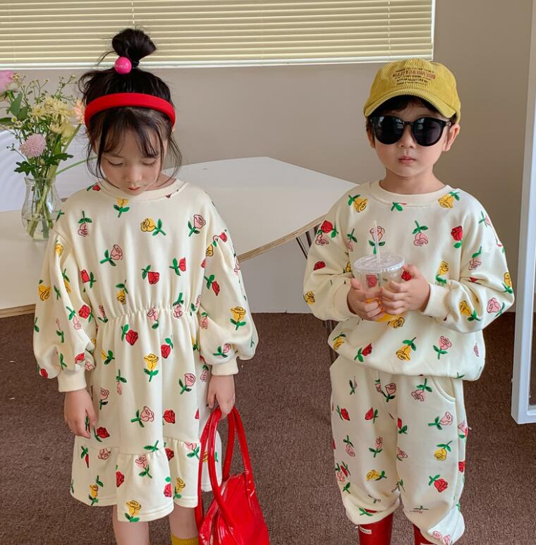 2023★春秋新作★韓国風子供服★ワンピース★トップス+ズボン★7-15