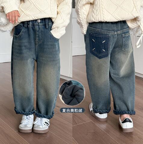 2023秋冬★子供服　裏起毛付き　デニムズボン★90-150cm★