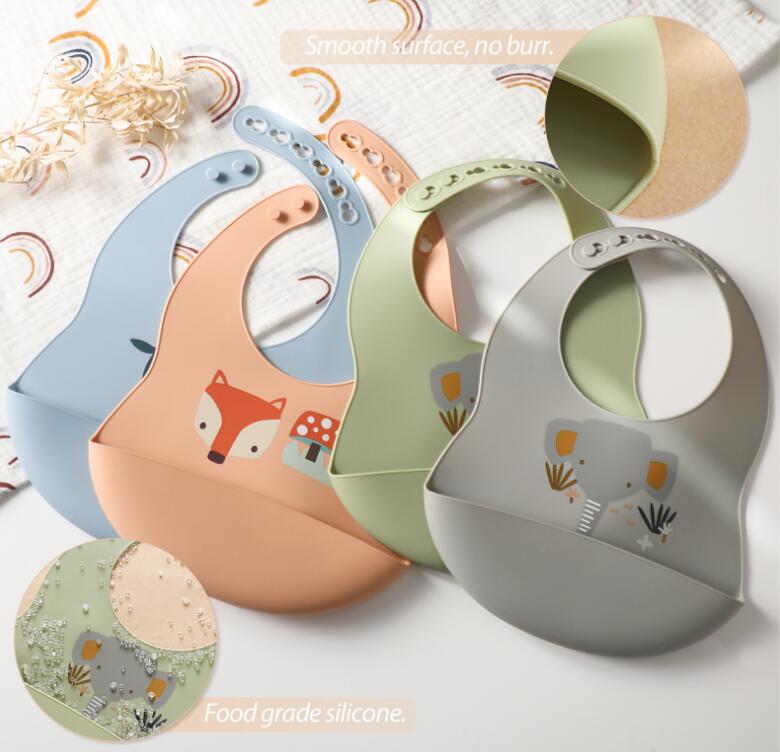 新登場★ベビー涎掛け★食事用　シリコン涎掛け★4色