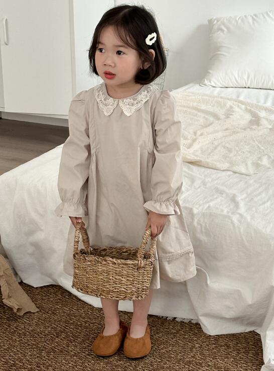 2024春秋新品★子供服　長袖ワンピース★80-130cm★2色