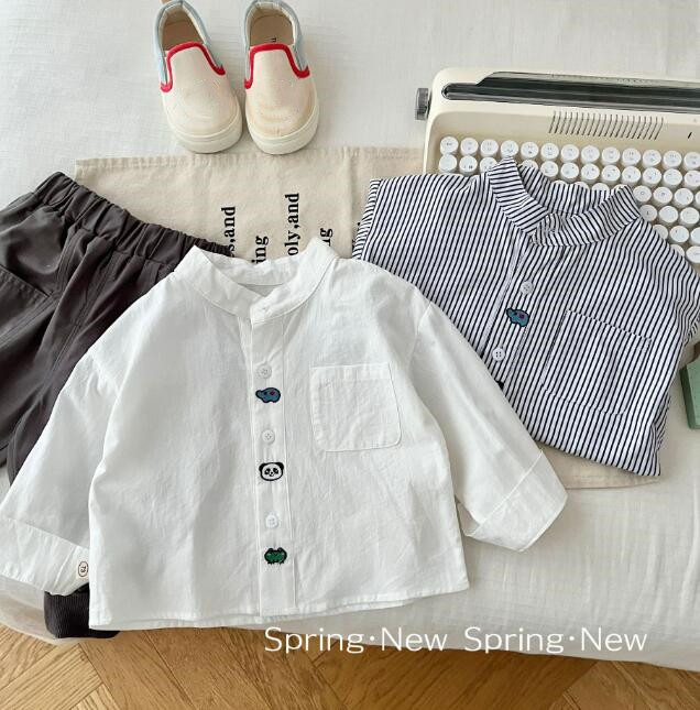 「2024」子供服★トップス★ワイシャツ★韓国風子供服★キッズ★2色★73-120CM
