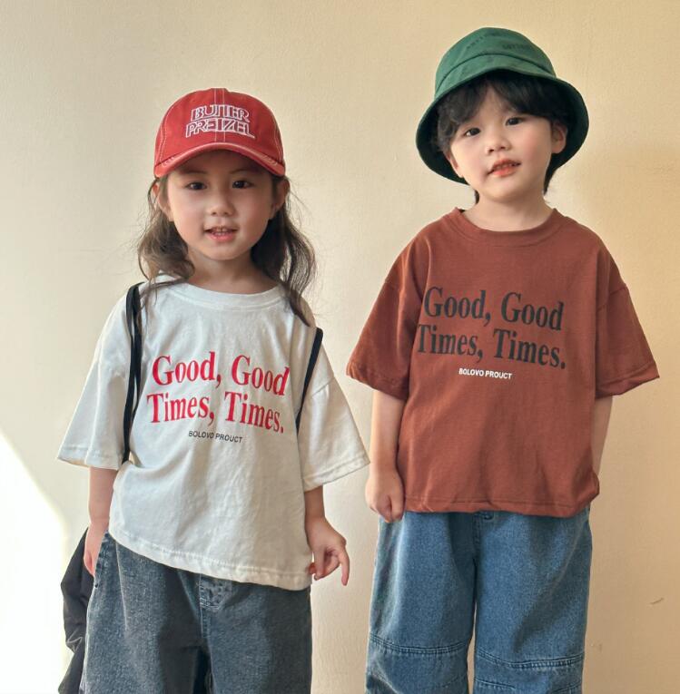 2024★春夏新作★韓国風子供服★Tシャツ★トップス★2色80-150CM