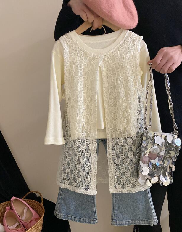 2024★子供服 トップス&レースブラウス&ズボン分けて販売★90-140cm★