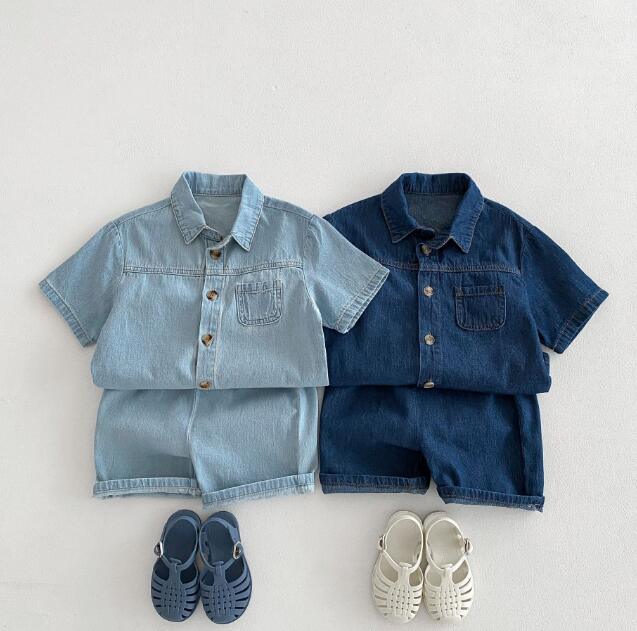 「2024」子供服★トップス+パンツ★セットアップ★デニム★男女兼用★2色★80-130CM