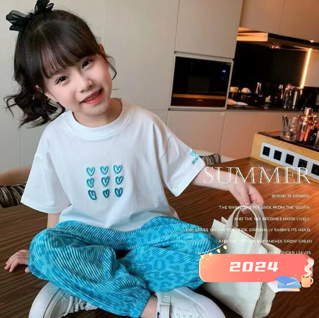 子供服★トップス+ズボン★セットアップ★キッズ女の子★2色★90-140CM