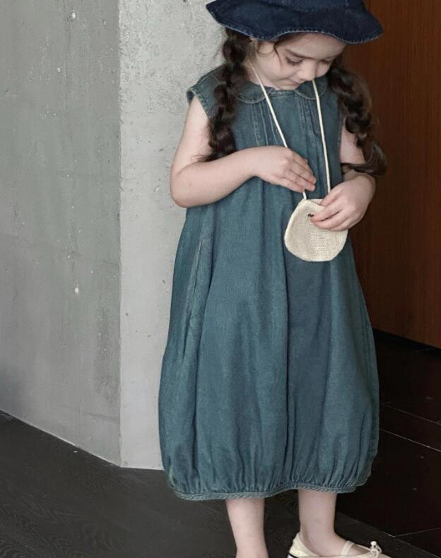 2024年新品★子供服　デニムワンピース★90-140cm★