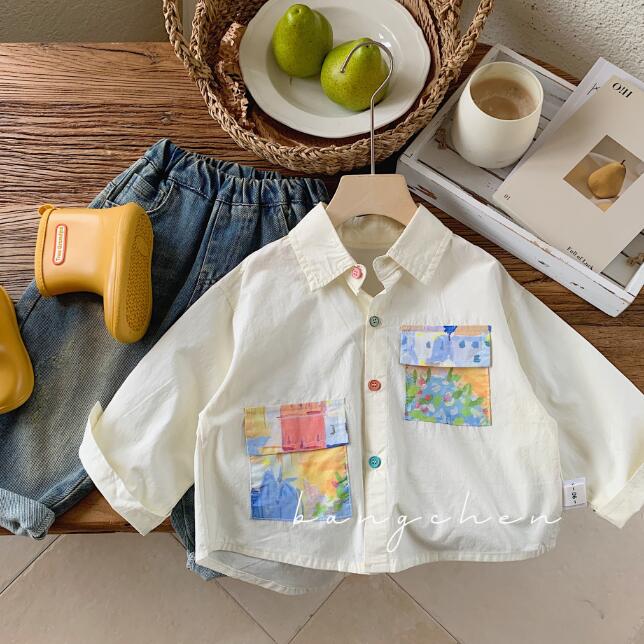 「2024」子供服★トップス★ワイシャツ★長袖★キッズ★90-140CM