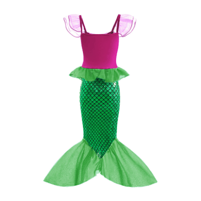 春夏新作 ガールズ キッズ 人魚姫 マーメイド スパンコール レース ワンピース コスプレ ワンピ 100-150