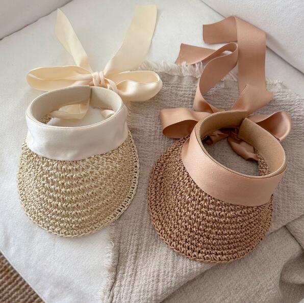 「2024」子供用★帽子★麦わら帽子★キッズ★ハット★可愛い★リボン★2色