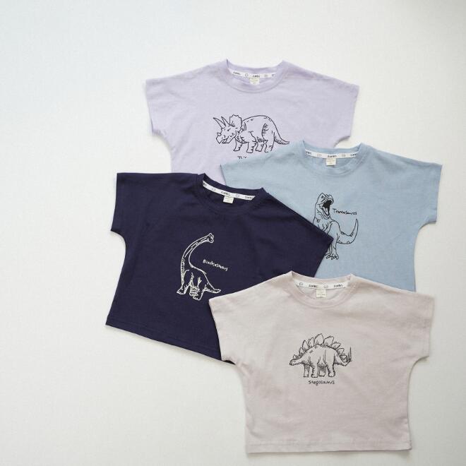 「2024」子供服★トップス★Tシャツ★半袖★韓国風子供服★キッズ★恐竜★4色★80-130CM