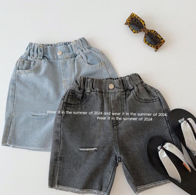 「2024」子供服★ジーンズ★ショートパンツ★キッズ女の子★韓国風子供服★2色★90-140CM