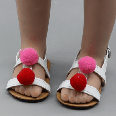 ドール用 人形doll 着せ替えぬいぐるみ Blythe 18inch BJD サンダル ポンポン 靴 シューズ