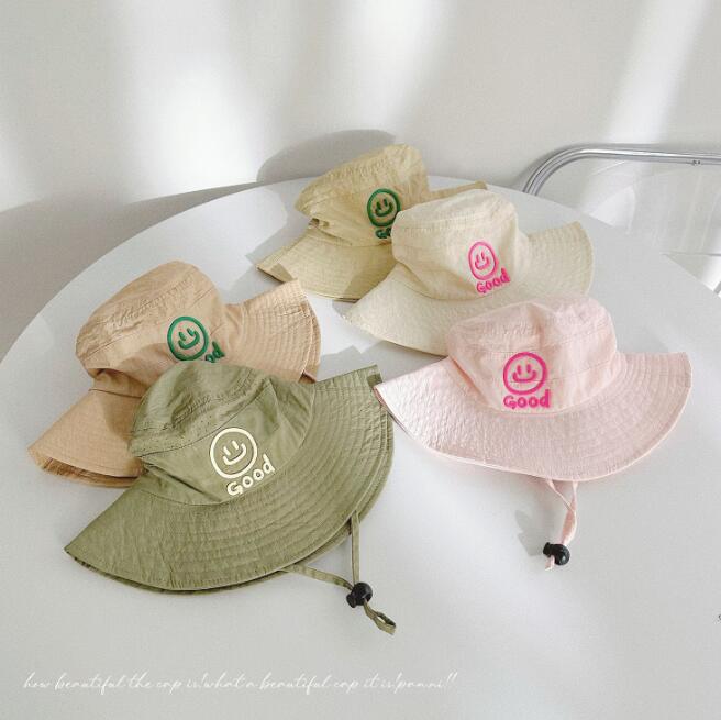 「2024」子供用★帽子★バケットハット★キッズ★韓国風★笑顔★ハット★速乾★5色