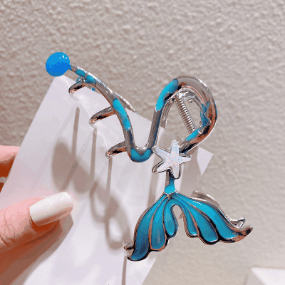 2024春夏 ガールズ少女 ヘアクリップ 人魚姫マーメイド ヒトデ ヘアオーナメント バンスクリップ
