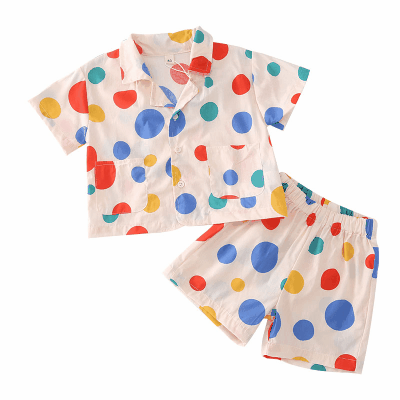 韓国風子供服 2024春夏 姉妹兄弟コーデ ドット柄 ワンピース&上下セット トップス+ズボン 80-150