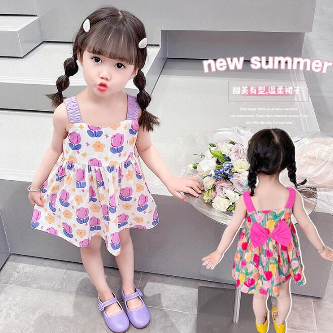 「2024」子供服★ワンピース★ノースリーブ★韓国風子供服★2色★90-140CM