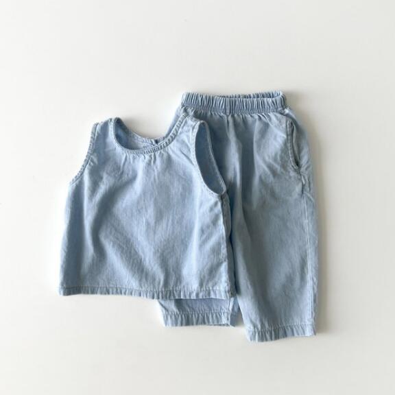 「2024」子供服★トップス+ズボン★セットアップ★デニム★韓国風子供服★80-130CM