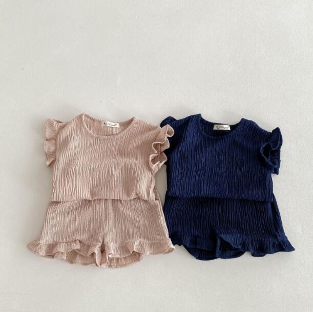 「2024」子供服★トップス+ズボン★セットアップ★韓国風子供服★無地★2色★80-130CM