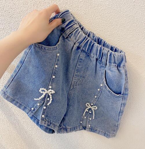 2024新作★デニムパンツ★ショートパンツ★*蝶結び*★韓国風子供服★子供パンツ★100-160CM