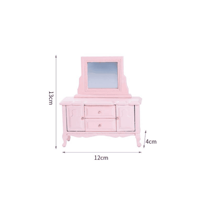 ミニチュア ドールハウス用家具 フィギュア ぬい撮 1:12dollhouse ドール撮影 引き出しテーブル化粧台 造景