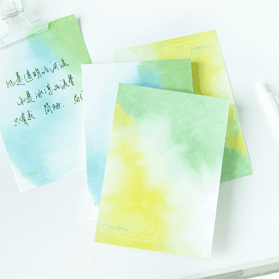 カフェ風 ペーパーノート 素材紙 メモ紙 水彩 グラデーション 80枚入