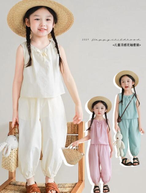 2024夏新品★子供服　トップス+ズボン　セット★80-150★3色