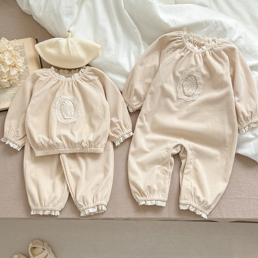 2024★春秋新作★韓国風ベビー服★ロンパース★トップス+ズボン★2色