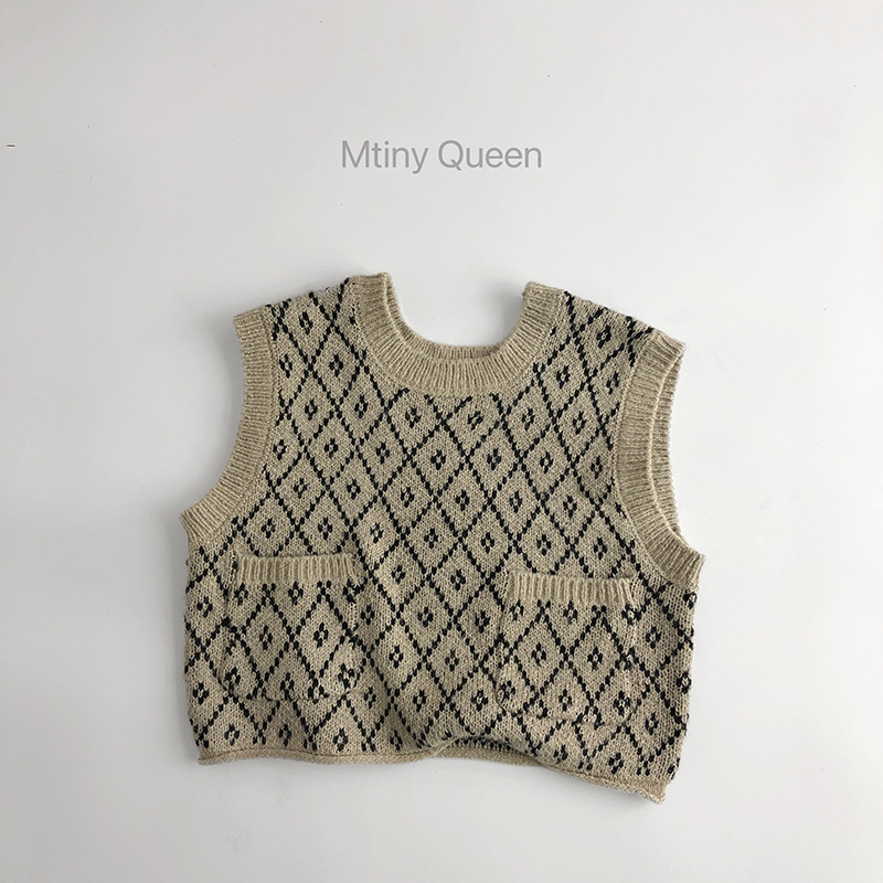 「2024」子供服★トップス★ニット★ベスト★韓国風子供服★80cm〜130cm