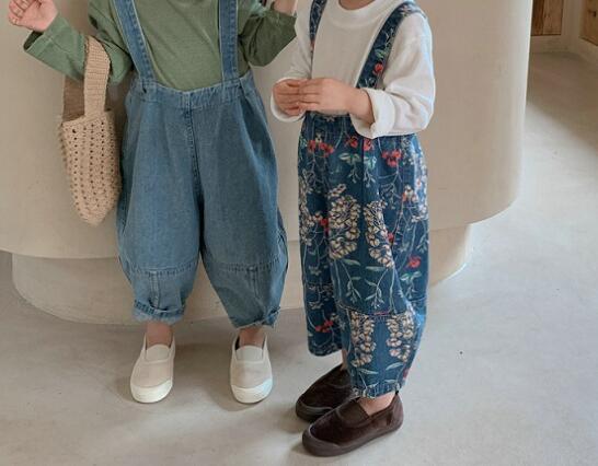 2024新品★子供服　デニムサロペット★7/95-100cm〜15/120-130cm 2色