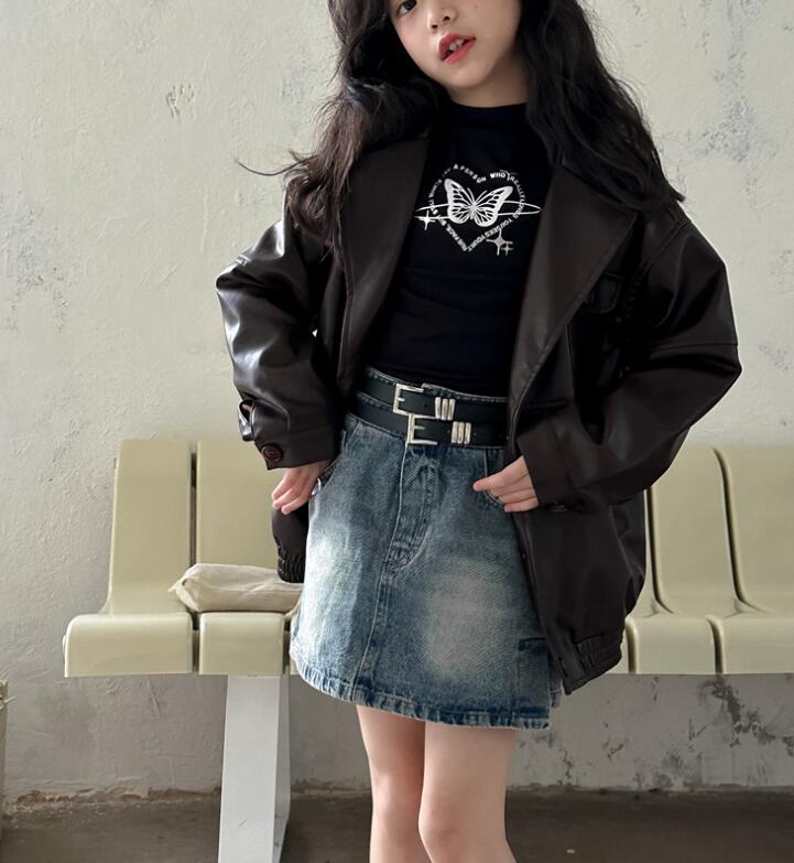 2024新品★子供服　デニムスカート　ベルト付き★100cm〜160cm