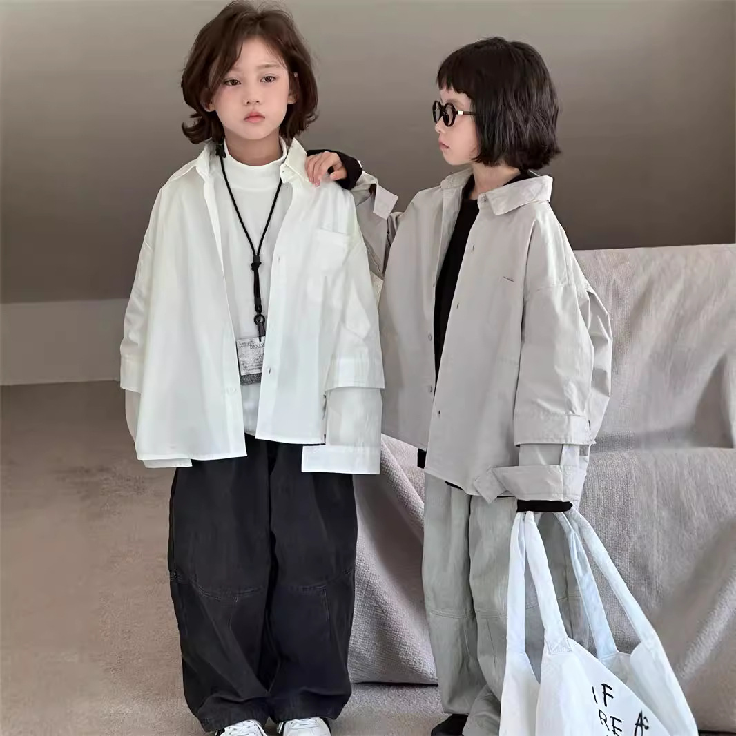 2024★春秋新作★韓国風子供服★シャツ★90cm〜140cm 2色