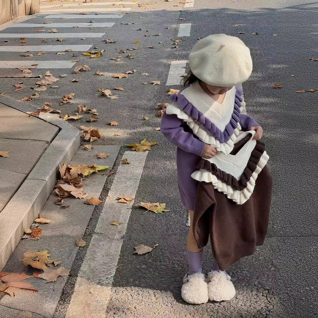 2024秋冬新品★子供服　ニットワンピース★95cm〜135cm 2色