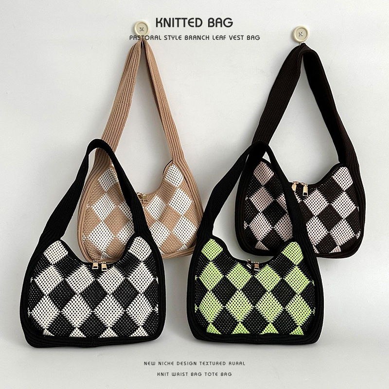 「2024」バッグ★ハンドバッグ★ニットバッグ★手提げバッグ★レディース ★4色