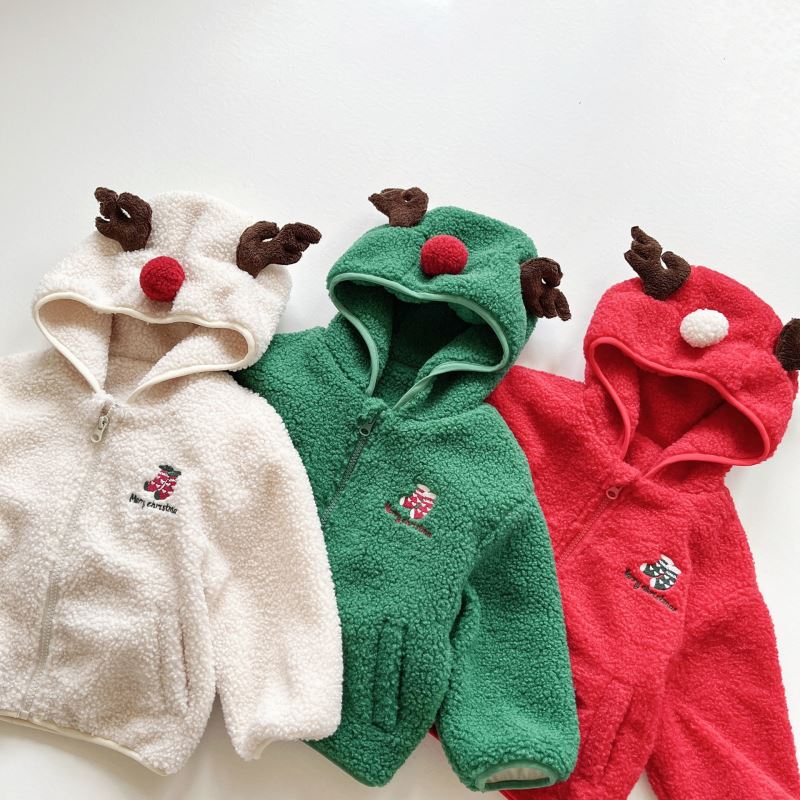 2024秋冬新品★子供服 　クリスマスコート★90cm〜140cm 3色