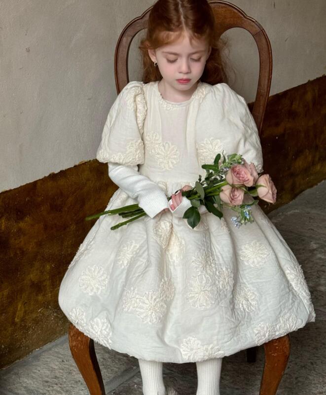 2024秋冬新品CL★子供服　裏起毛ワンピース★90cm〜140cm