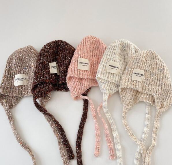 「2024」子供用★帽子★ニット帽子★キッズ★耳カバー★防寒★5色