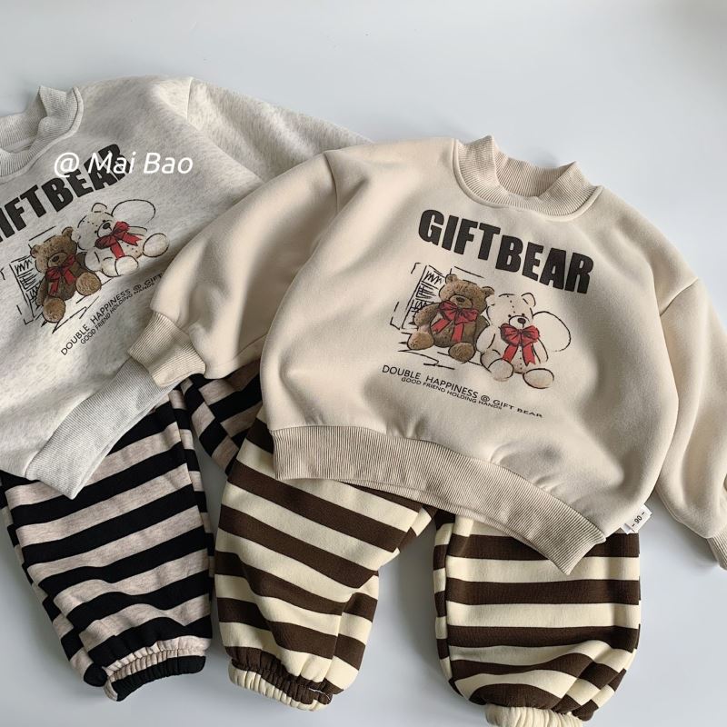 2024秋冬新品★子供服　セットアップ　裏起毛★90cm〜140cm 2色