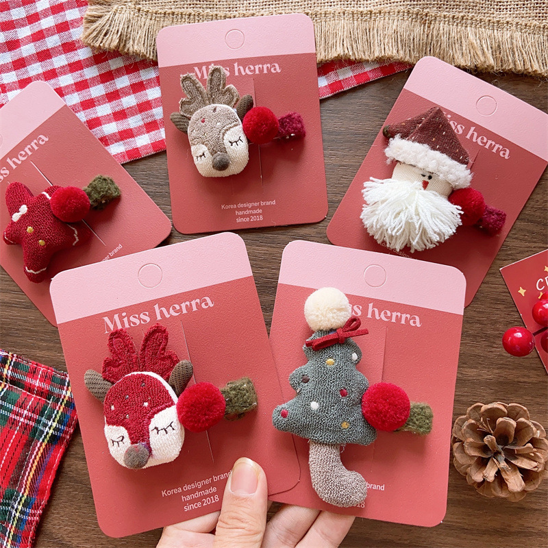 雑貨★子供用髪飾り　クリスマス飾り　ヘアビン★アクセサリー★5色