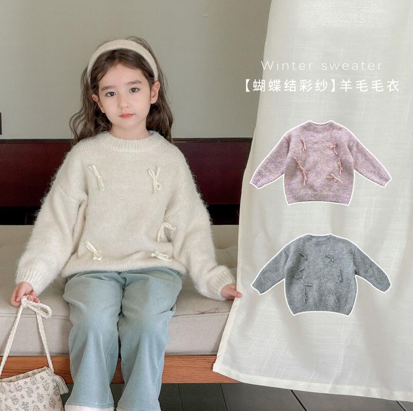 「2024」子供服★トップス★ニット★セーター★韓国風子供服★3色90cm〜140cm