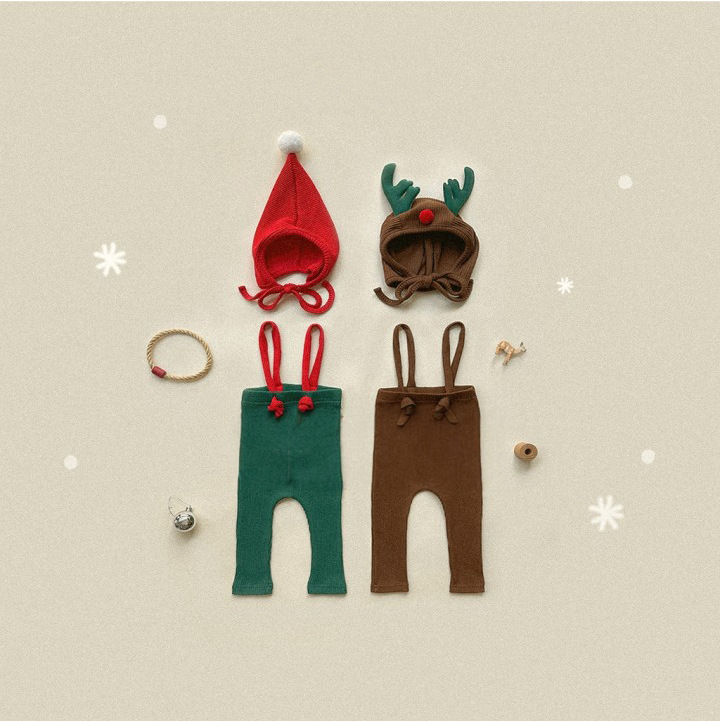 2024★クリスマス★韓国風ベビー服★帽子★サロペット★66cm〜90cm 2色