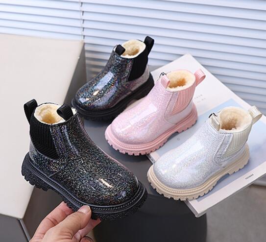「2024」靴★子供靴★キッズ靴★シューズ★ショートブーツ★裏起毛★3色21#〜30#