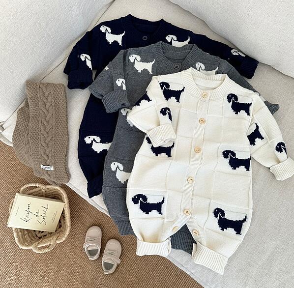 「2024」子供服★ニット★ロンパース★連体服★韓国風子供服★3色66cm〜100cm