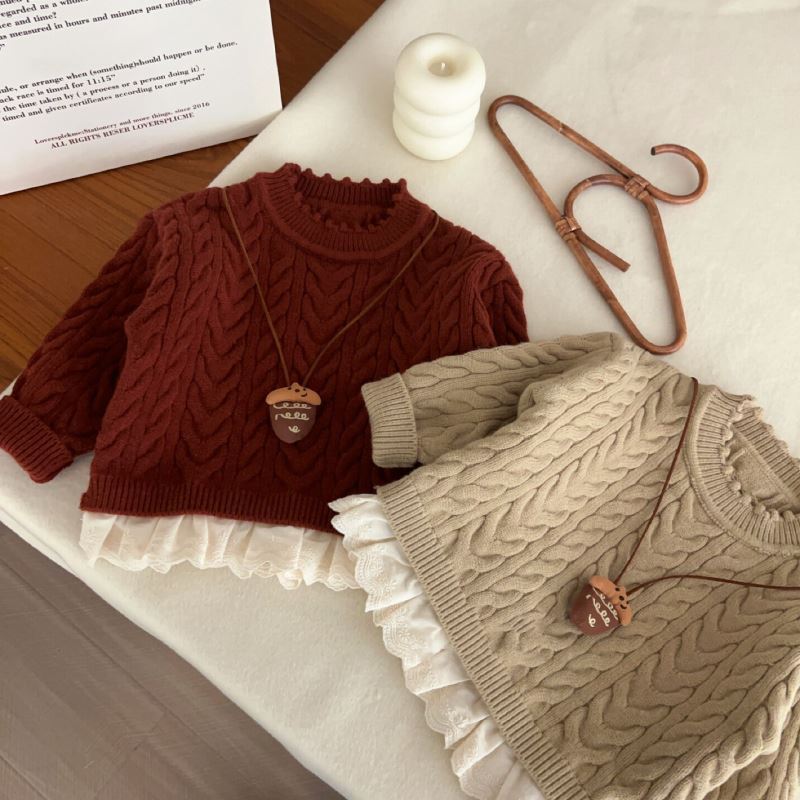 「2024」子供服★トップス★ニット★セーター★韓国風子供服★4色90cm〜130cm