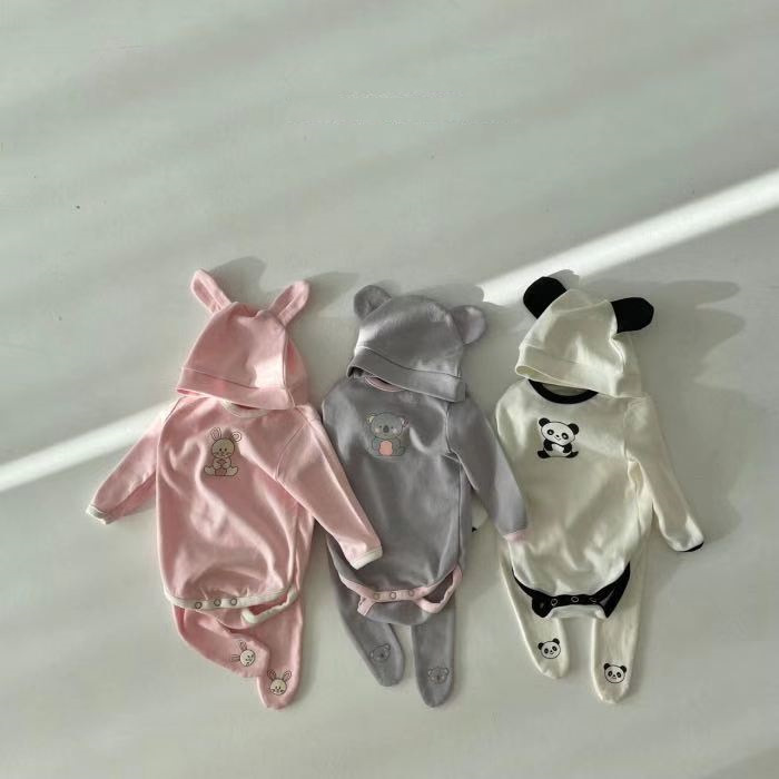 2025新入荷★ベビー服　ロンパース+帽子★66cm〜90cm 3色