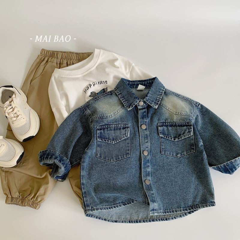 「2025」子供服★トップス★ワイシャツ★デニムシャツ★韓国風子供服★100cm〜140cm