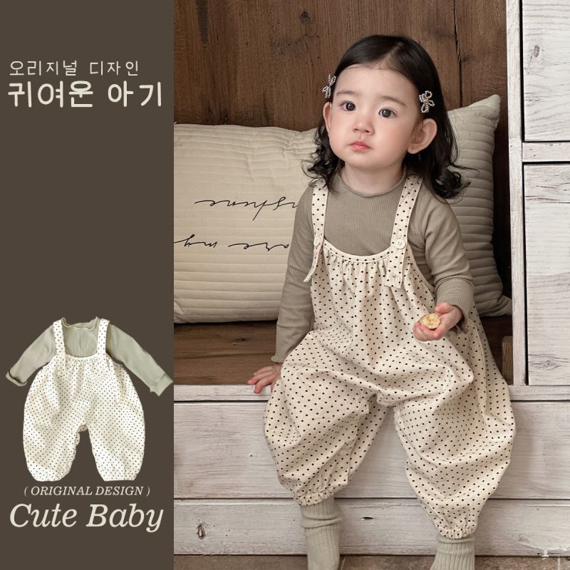 「2025」子供服★トップス★Tシャツ+サロペット★セットアップ★韓国風子供服★73cm〜100cm
