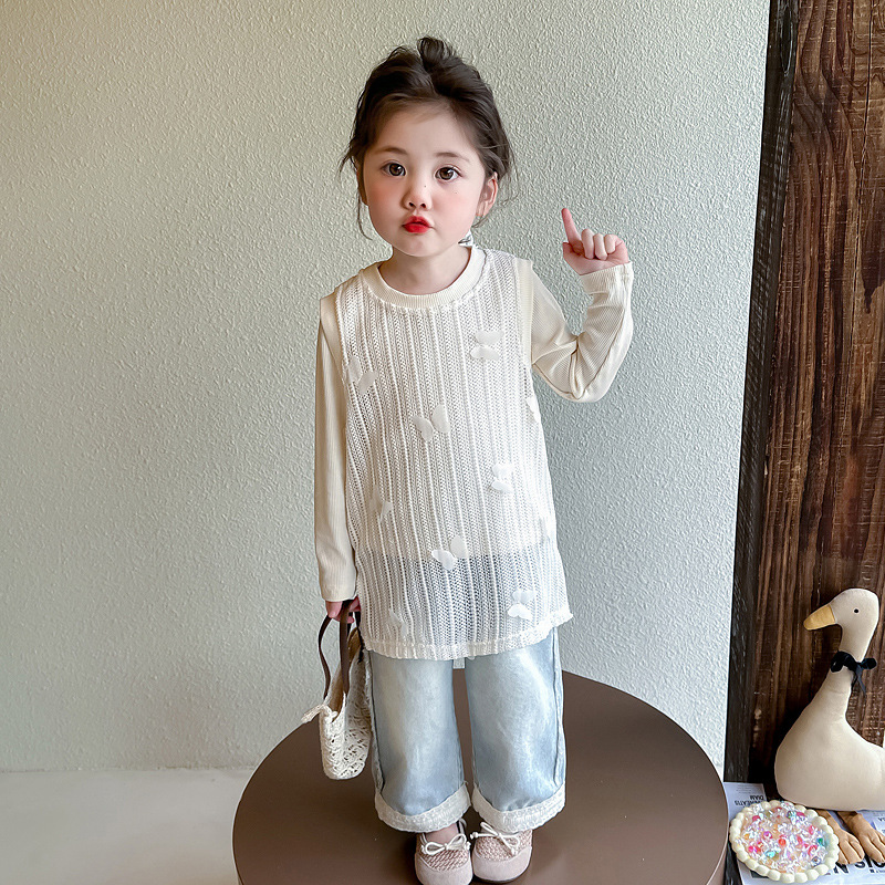 2025春新品★子供服　ブラウス+トップス+ズボン　3点セット★90cm〜130cm