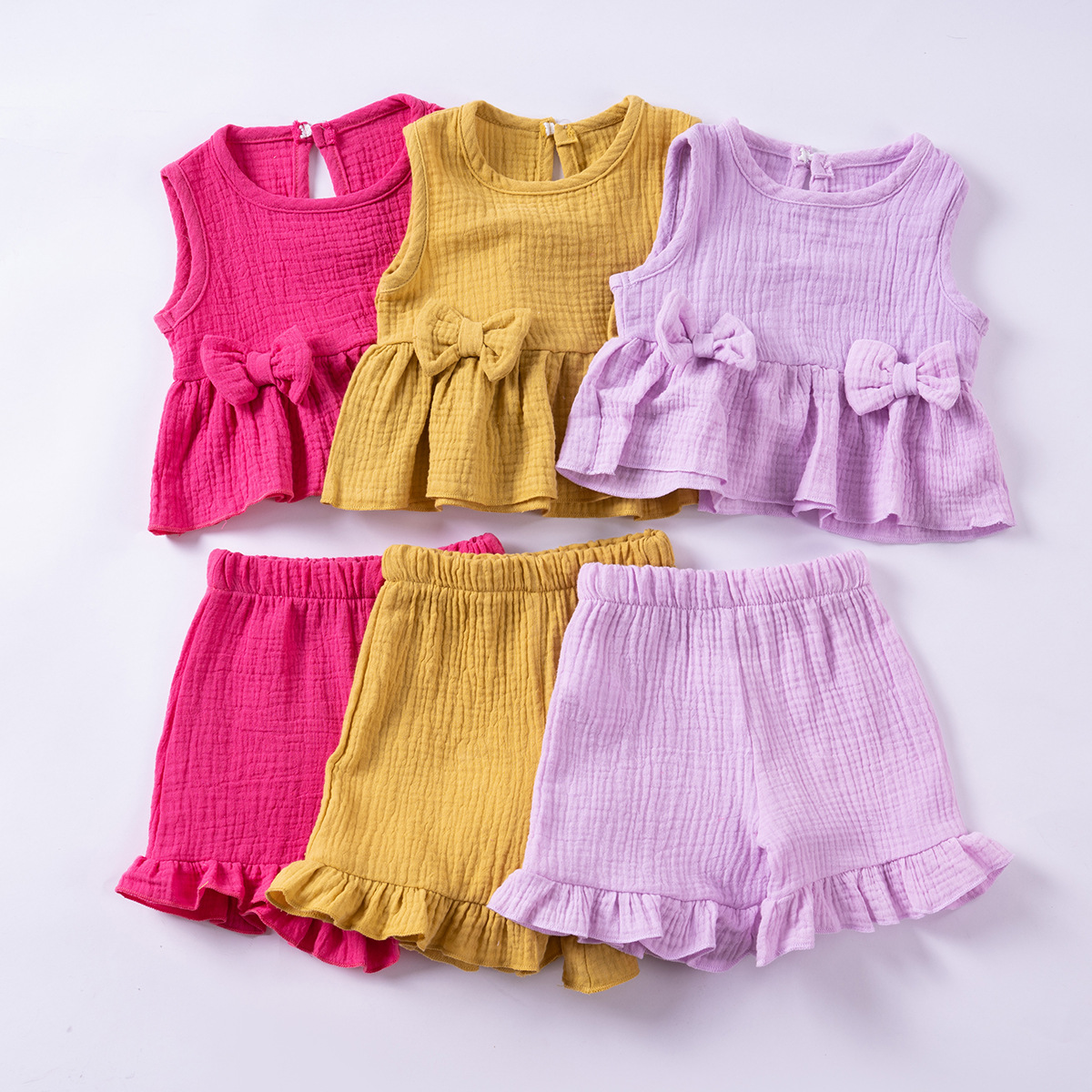 「2025」子供服★トップス+ズボン★セットアップ★袖なし★韓国風子供服★4色80cm〜120cm