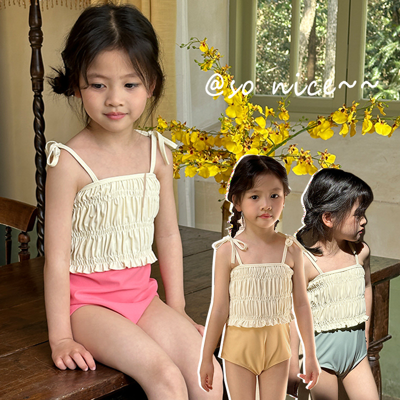 「2025」子供服★水着★袖なし★韓国風子供服★3色90cm〜140cm