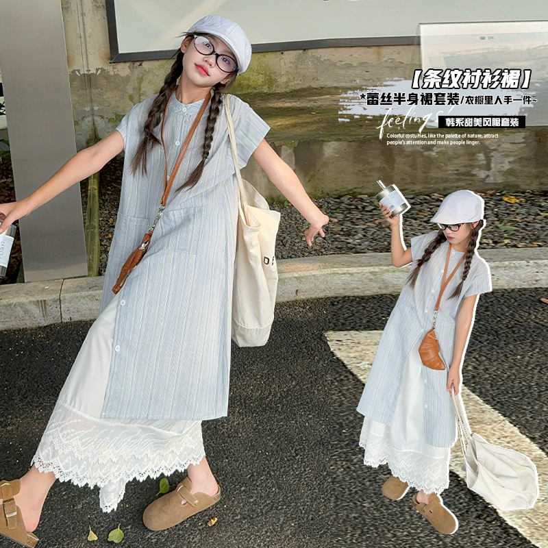 「2025」子供服★シャツワンピース+スカート★セットアップ★韓国風子供服★120cm〜170cm